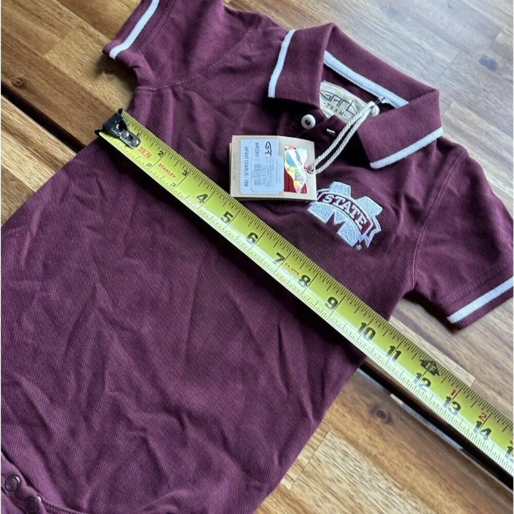 Mississippi State University MSU Football Polo Bodysuit‎ Baby Size 18 Month NWT